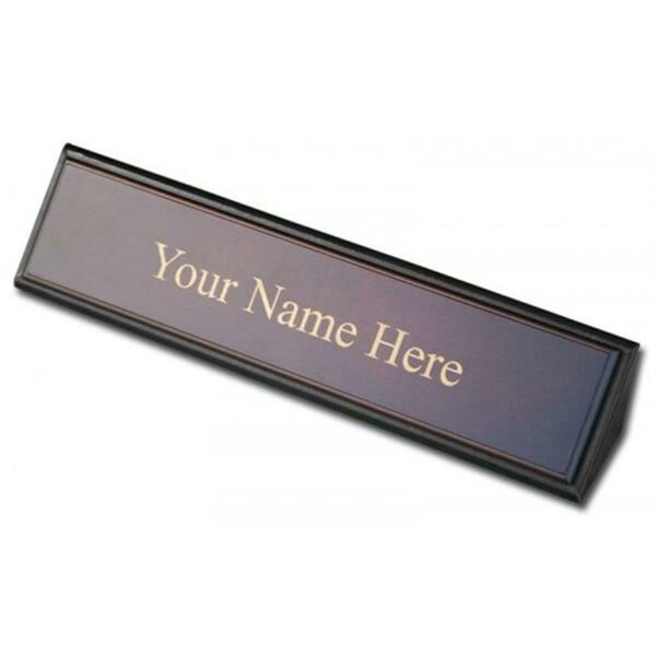 Eva-Dry/Momentum Sales & Mktg Dacasso Leather Name Plate - Walnut a8446